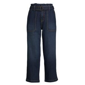 NWT Time and Tru Women's Paperbag Belted Jeans Size 18